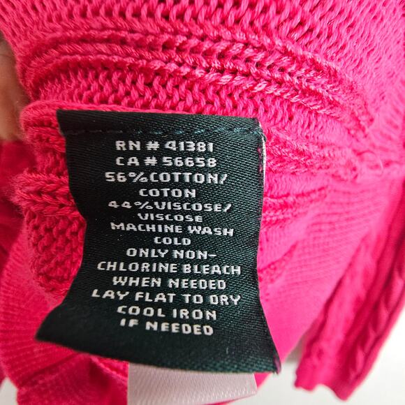 Lauren Ralph Lauren Womens Cable Knit Sweater Preppy Coquette Size M Classic Ivy - Picture 7 of 8